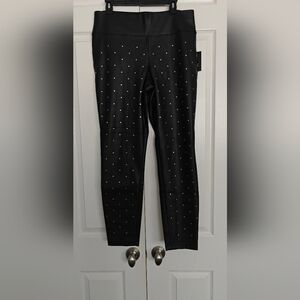 INC Black Studded Women's Faux Leather Pants, Size 12